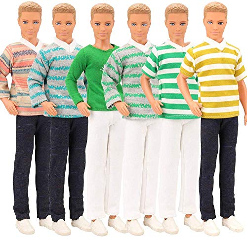 Miunana 3X Fashionista Trajes de Ropas Casual + 2 Pares Zapatos para 12 Pulgada Muñecas