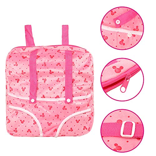 Miunana Accesorios: 1x Ropa +1x Mochila + 1x Vajilla + 2X Pañales + 2X Baberos para 14-18 Pulgadas Muñecas Baby Doll Baby Alive (Ropa + Accesorios + Mochila)