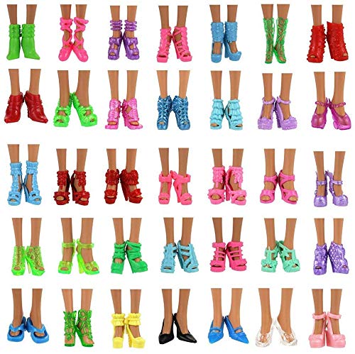 Miunana mucho 15X articulos = 5 X Vestidos Estilo al Azar 10 Pares Zapatos para 11.5 Pulgada 30CM Muñeca gegalo Navidad