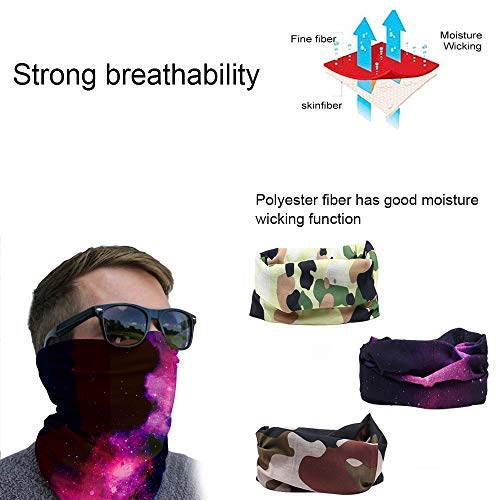 MIZOMOR 6pcs Bandana Multifuncional Arnés Elástico y Resistente a la contaminación como Diademas Bufanda Pañuelos Cintaspara Yoga Ciclismo Fitness Correr Tenis