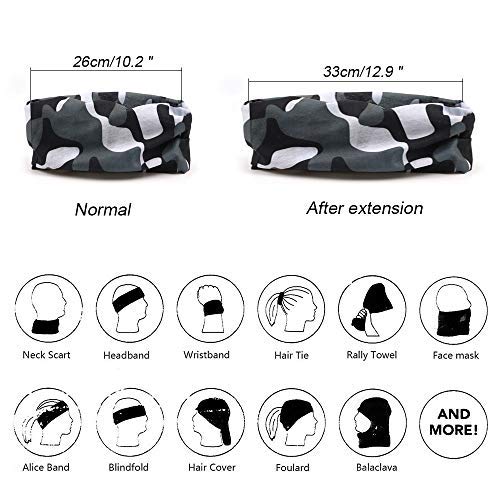 MIZOMOR 6pcs Bandana Multifuncional Arnés Elástico y Resistente a la contaminación como Diademas Bufanda Pañuelos Cintaspara Yoga Ciclismo Fitness Correr Tenis