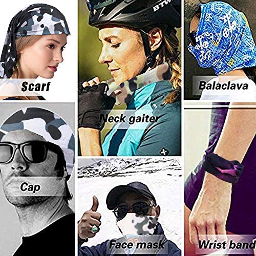 MIZOMOR 6pcs Bandana Multifuncional Arnés Elástico y Resistente a la contaminación como Diademas Bufanda Pañuelos Cintaspara Yoga Ciclismo Fitness Correr Tenis