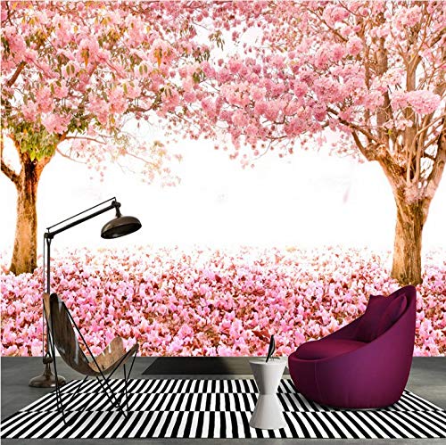 Mkkwp Papel Tapiz Fotográfico Estéreo 3D Romántico Cálido Cerezo Boulevard Murales Telón De Fondo Papel Tapiz Mural Personalizado-140x100cm