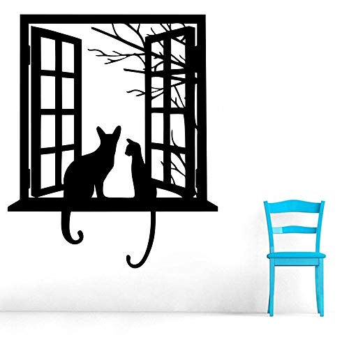 mlpnko Etiqueta de la Pared diseño del Gato decoración niños Dormitorio Creativo Tienda de Mascotas Vinilo calcomanía Mural 50X60cm