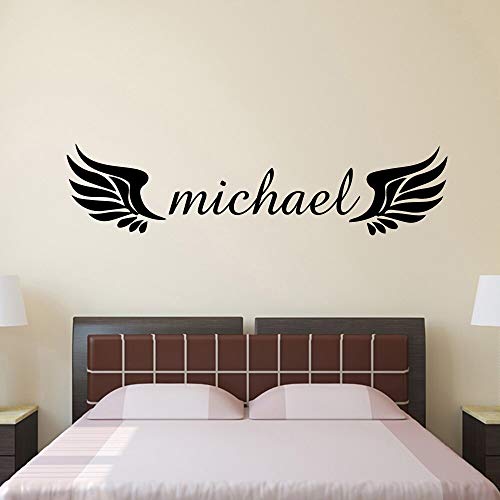 mlpnko Exquisito Nombre Personalizado Etiqueta de la Pared extraíble Auto-Decorativa Sala de Estar Dormitorio extraíble Art Deco decoración del hogar 45x64cm