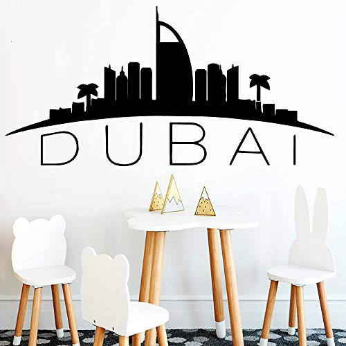 mlpnko Moda Dubai Mapa Pegatinas de Pared decoración del hogar Pegatinas de Vinilo Sala de Estar Dormitorio Papel Tapiz decoración de la casa Accesorios 45x91cm