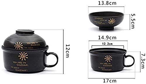 Mnjin Taza de Sake Cuenco Cuenco de cerámica Plato de Ensalada para el hogar y Verduras Utensilios de Dieta Estilo japonés Tazón de vajilla para Sopa de Fideos de Dibujos Animados (Color, Rosa), R