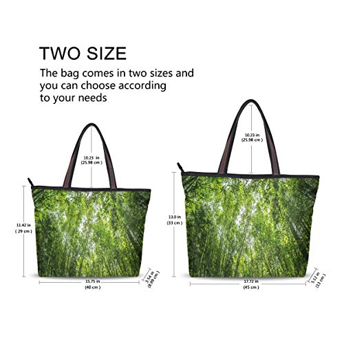 Mnsruu - Bolso de mano con cremallera para mujer, tamaño grande, bolsa de la compra casual, L (Tree-Nature-Forest-Hierba-Branch-Plant-1049082-Pxhe), color, talla Large