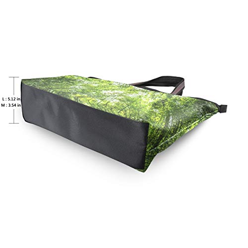 Mnsruu - Bolso de mano con cremallera para mujer, tamaño grande, bolsa de la compra casual, L (Tree-Nature-Forest-Hierba-Branch-Plant-1049082-Pxhe), color, talla Large