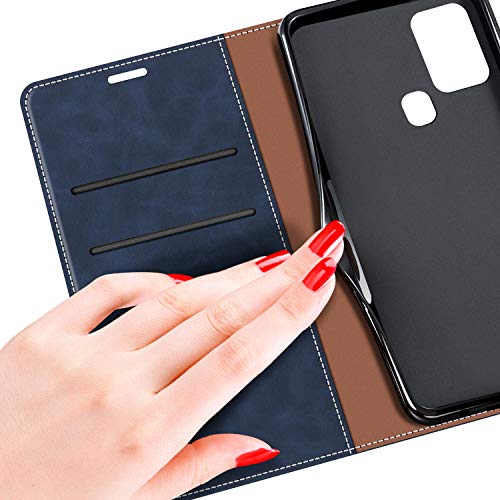 MOBESV Funda para Samsung Galaxy A21s, Funda Libro Samsung A21s, Funda Móvil Samsung Galaxy A21s Magnético Carcasa para Samsung Galaxy A21s Funda con Tapa, Azul