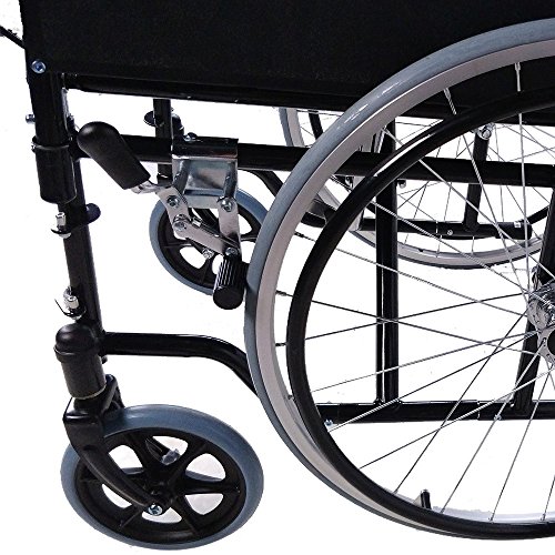 Mobiclinic, modelo Catedral, Silla de ruedas plegable, ortopédica, para minusválidos, manual, freno en manetas, reposapiés y reposabrazos extraíbles, color Negro, asiento, ultraligera