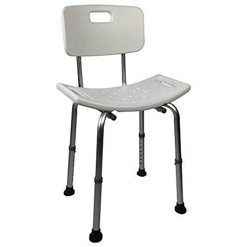 Mobiclinic, Olivo, Silla o taburete de baño, de ducha, ortopédica, altura regulable, respaldo, conteras antideslizantes