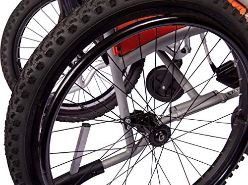 MobiQuip. Silla de ruedas todoterreno G Explorer con asiento de 45 cm y neumáticos todoterreno de 60 cm. Estructura de aluminio plateado.