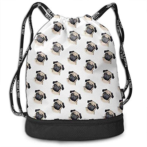 Mochila con cordón para perro carlino