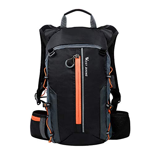 Mochila de Bicicleta Ligera de 10L Mochila de Ciclismo Transpirable Bolsas secas Impermeables Correr Plegable Mochilas Unisex para Ciclismo Senderismo Camping (Orange)