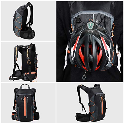 Mochila de Bicicleta Ligera de 10L Mochila de Ciclismo Transpirable Bolsas secas Impermeables Correr Plegable Mochilas Unisex para Ciclismo Senderismo Camping (Orange)