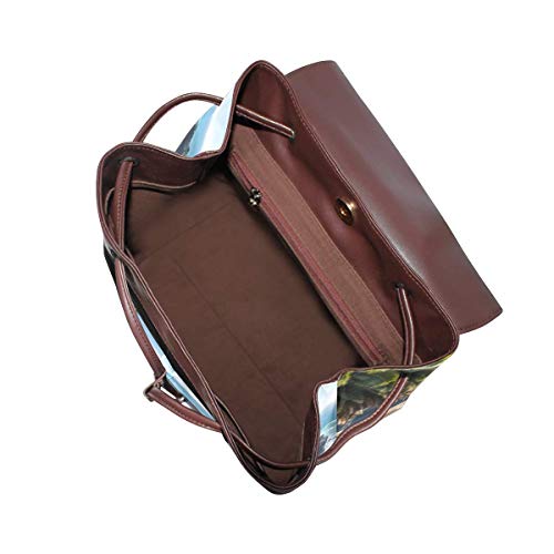 Mochila Escolar, Beach Island Sand Palm Travel Backpack Leather Handbag School Pack