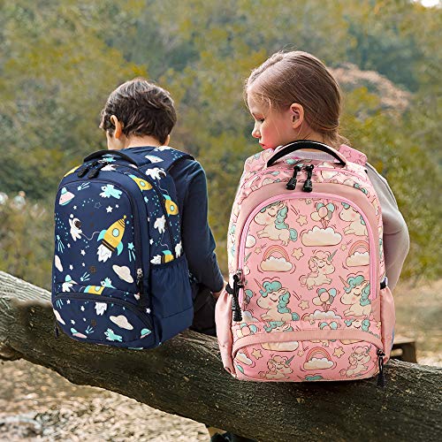 Mochila Escolar Chica Unicornio Linda Set de Mochilas con Bolsa del Almuerzo y Estuche de Lápices para Niñas Infantil Adolescentes Las Mujeres Viaje Bolso 3 en 1 Casual Backpack Azul