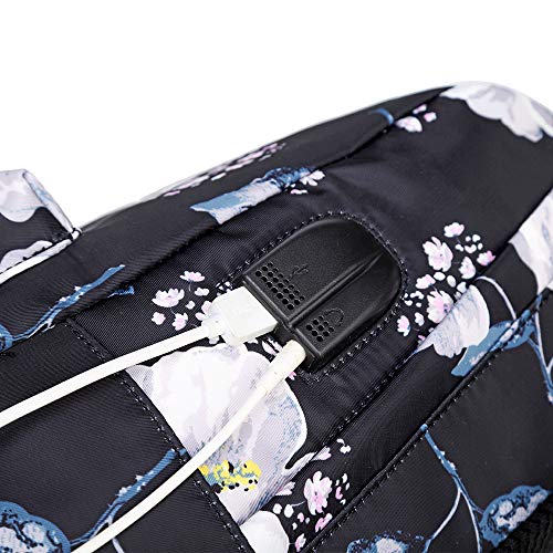 Mochila impermeable para ordenador portátil,Bolsa de mochila con puerto de carga USB,Bolsas escolares,Mochila ligera para senderismo resistente al agua