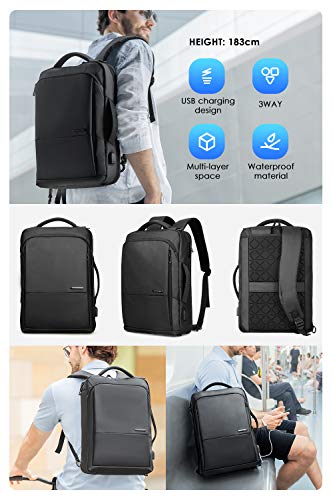 Mochila para portátil de Negocios MARK RYDEN 3 en 1 Bolso Bandolera a Prueba de Agua para Hombres y Mujeres con Puerto USB Apto para computadora portátil de 15.6 Pulgadas