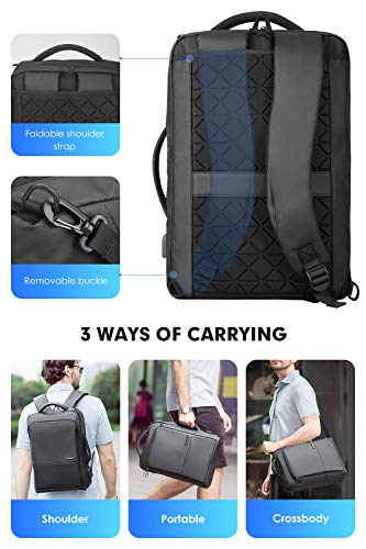 Mochila para portátil de Negocios MARK RYDEN 3 en 1 Bolso Bandolera a Prueba de Agua para Hombres y Mujeres con Puerto USB Apto para computadora portátil de 15.6 Pulgadas