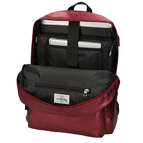 Mochila Pepe Jeans April para Portátil 15,6" Adaptable Burdeos