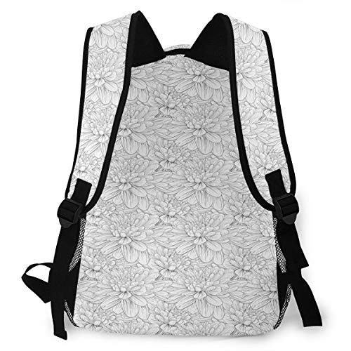 Mochilas Escolares, Dahlia Flower Petals Contouring Mochila Hombre Mujer Casual Mochila para Portatil 14 Pulgadas Mochila Universidad Resistente Mochila Instituto