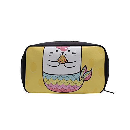Mochilas escolares de moda para niñas Mermaid Cat Perfect Cute Cartoon Easy Cosmetic Bag Canvas Woman Bag Bolsas de viaje Bolsas de cosméticos Estuche multifunción Bolsas de mano cosméticas