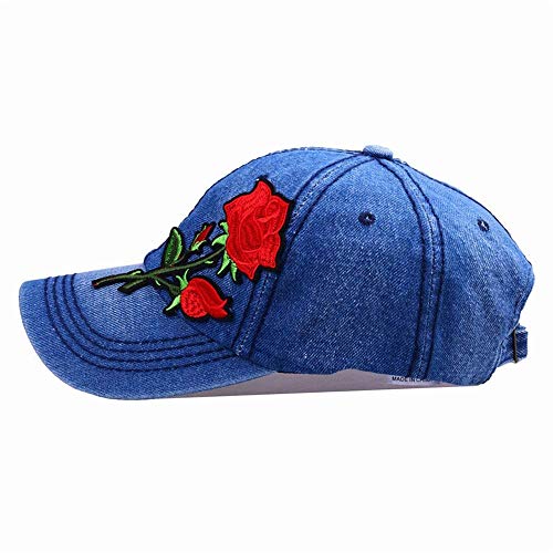 Moda Casual Sombrero de Sol Salvaje, Sombrero de Vaquero Verano Otoño Primavera Ocio Ocio Gorra Ajustable 2019 Tendencia Estampado de Rosas Bordado Gorra de Béisbol Sombrero, TBR@AKL, 1