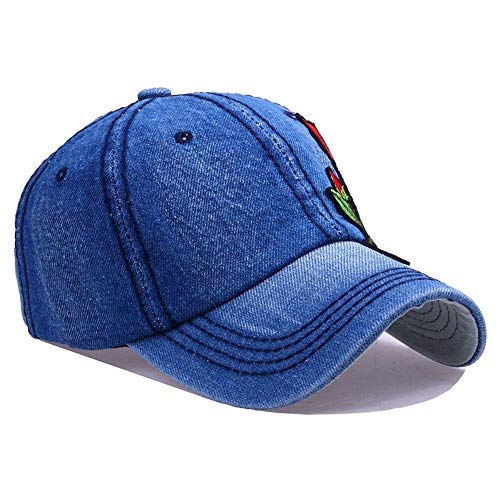 Moda Casual Sombrero de Sol Salvaje, Sombrero de Vaquero Verano Otoño Primavera Ocio Ocio Gorra Ajustable 2019 Tendencia Estampado de Rosas Bordado Gorra de Béisbol Sombrero, TBR@AKL, 1