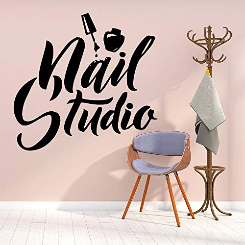 Moda creativa Belleza Nail Studio Salon Manicure Makaup girl woman polish DIY Vinyl Wall Sticker art decal poster Beauty shop decoración del hogar