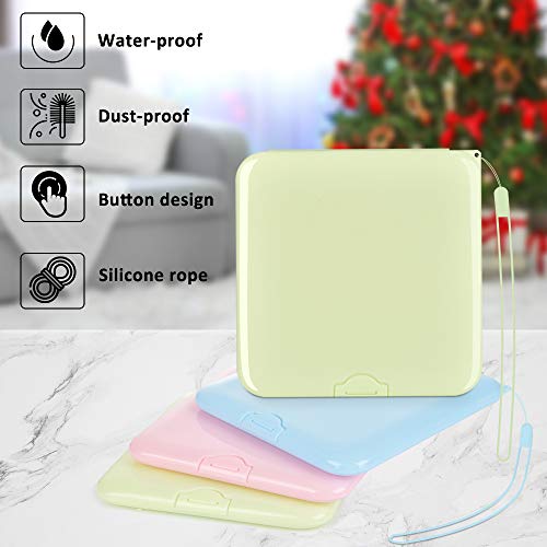 MOFAJIANG Caja de Almacenamiento de mascarillas,Caja para Guardar Mascarillas Portátil Con Cuerda de Silicona,Funda para mascarillas de Almacenamiento de Plástico contra el Polvo y la Suciedad 3PCS