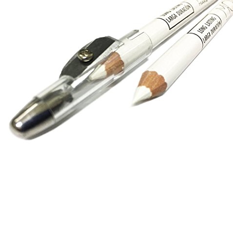 Moi Profesional Lapiz Blanco Uso Perfilador de Ojos O para Marcaje Piel Esp. Láser 00·White Pure - Largo con Sacapuntas M·O·I Professional 1 Unidad 100 g