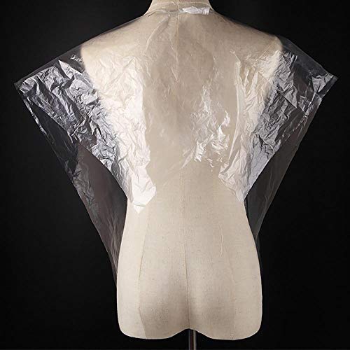 Moin 100 piezas por paquete desechables para teñir el cabello, capa de polietileno resistente, envolvente, corte de pelo, aceite emu, delantal de peluquería, 130 x 92 cm