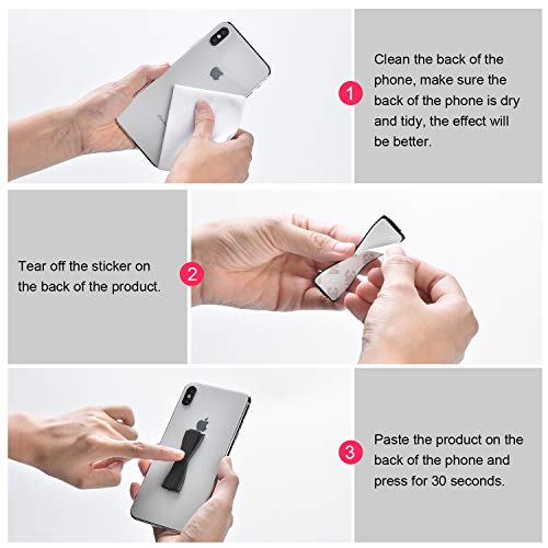 moinkerin 2 Piezas Elástico con Agarre de Dedo Agarre Elástico para Móvil Banda de Sujeción para Dedos para Smartphone Tablet Huawei Samsung Sony