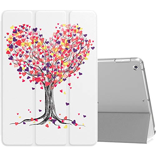MoKo Funda Compatible con 2018/2017 iPad 9.7 6th/5th Generation, Ultra Delgado Función de Soporte Protectora Plegable Cubierta Inteligente Trasera Transparente para iPad 9.7 Inch - árbol del Amor