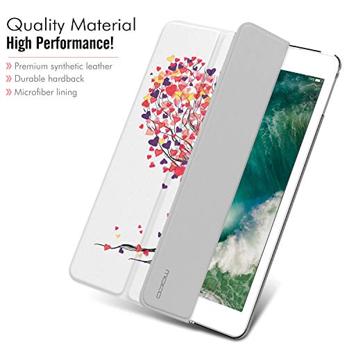 MoKo Funda Compatible con 2018/2017 iPad 9.7 6th/5th Generation, Ultra Delgado Función de Soporte Protectora Plegable Cubierta Inteligente Trasera Transparente para iPad 9.7 Inch - árbol del Amor