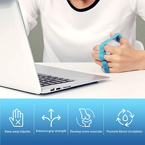 MoKo Pelota Ejercicio Mano, Ejercitador de Dedos y Fortalecedor de Manos para El Entrenamiento de Fuerza Thera-Band, Reflexología del Estrés, Alivio y Terapia del Dolor Muscular, Colorido