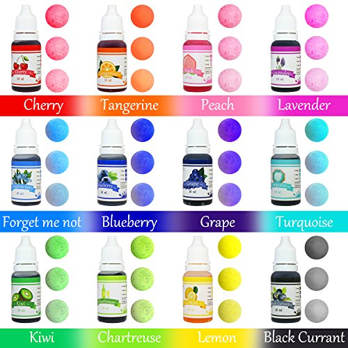 Molde de Bombas de Baño con Colorante Jabón, Bolsas Termocontraíbles - Bath Bomb Mold para la Fabricación de Bombas de Baño - Colorante de Bombas de Baño Líquido para Jabones de Bricolaje, Artesanías