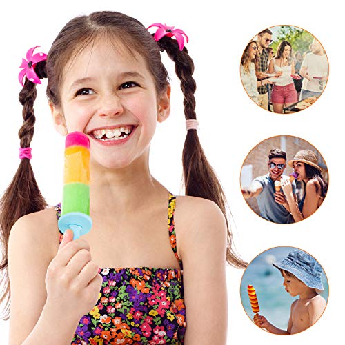 Molde para Helados, Moldes de Polos Libre de BPA y Reutilizable, 6 Fabricantes de Paletas Heladas, 3 Moldes de Silicona para Helados, Moldes de Paletas con Cepillo de Limpieza y Plegable Embudo