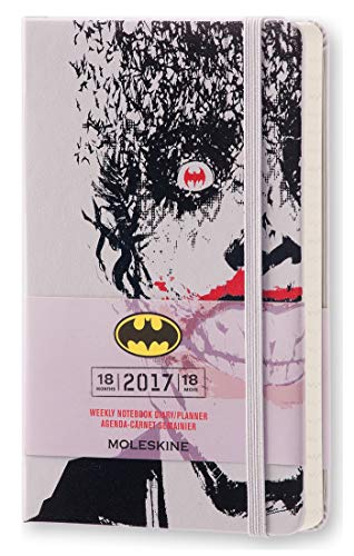 Moleskine DBA18WN2Y17 - Agenda semanal 18 meses, diseño Batman, edición limitada, pocket 9 x 14, color gris aster (AGENDA 18 MOIS EDT LIMITEE)
