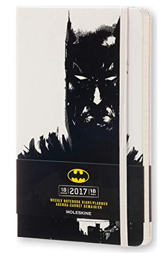 Moleskine DBA18WN3Y17 - Agenda semanal 18 meses, diseño Batman, edición limitada, L 13 x 21, color blanco (AGENDA 18 MOIS EDT LIMITEE)
