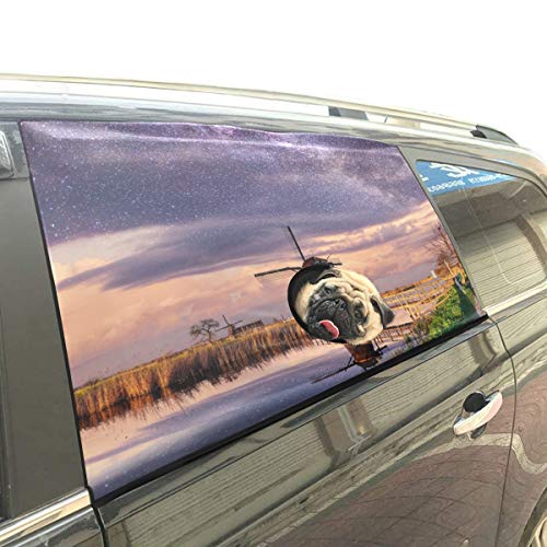 Molino de viento pintoresco Plegable Perro de seguridad para mascotas Coche Impreso Ventana Valla Cortina Barreras Protector para bebé niño Ajustable Flexible Parasol Sombra Ajuste universal para Suv