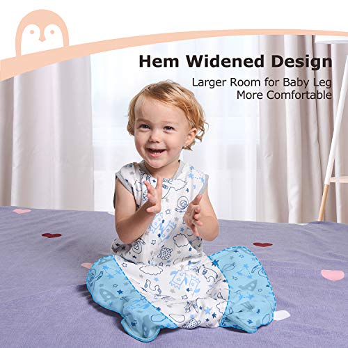 Momcozy Saco de Dormir para Bebé, Saco de Dormir 2 en 1 30% Algodón + 70% Fibra de Bambú, Bolsa de Dormir de Muselina Súper Suave con Cremallera de 2 vías, Uso Prolongado en Edad
