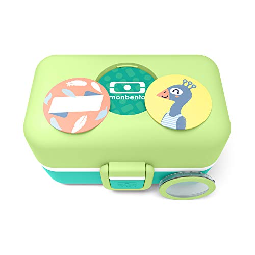 monbento - MB Tresor Verde Apple Fiambrera Infantil - Lonchera para niños 3 Compartimientos - Caja merienda - Bento Box sin BPA - Segura y Duradera
