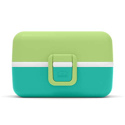 monbento - MB Tresor Verde Apple Fiambrera Infantil - Lonchera para niños 3 Compartimientos - Caja merienda - Bento Box sin BPA - Segura y Duradera