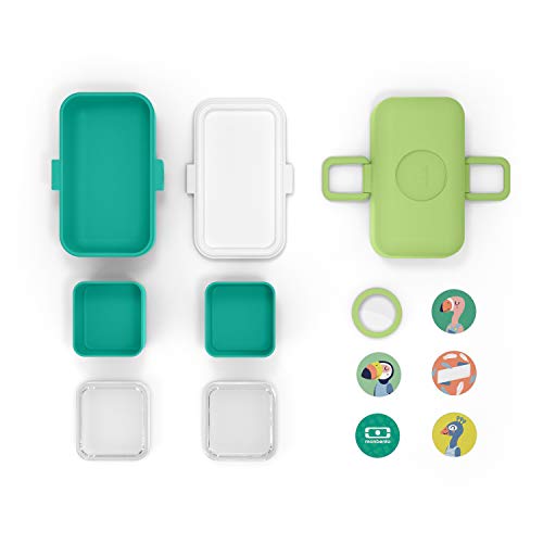 monbento - MB Tresor Verde Apple Fiambrera Infantil - Lonchera para niños 3 Compartimientos - Caja merienda - Bento Box sin BPA - Segura y Duradera