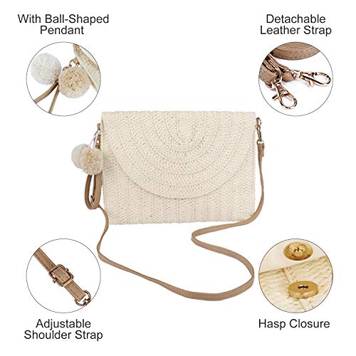 Monedero de Embrague de Paja, Bolsa de Noche Mujer, Bolsos de la Tarde Boho Tejidas Envelope Clutch Cartera Fiesta Bolsa de la Boda del Verano de la Paja para la Muchacha de Las Mujeres