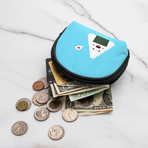 Monedero para Mujer Snacks asiáticos Bolas de arroz glutinoso japonesas Monedero para Hombre Monedero para niño con Cremallera Mini Bolsas de Maquillaje cosmético para Mujeres, niñas, Fiestas, Regalo