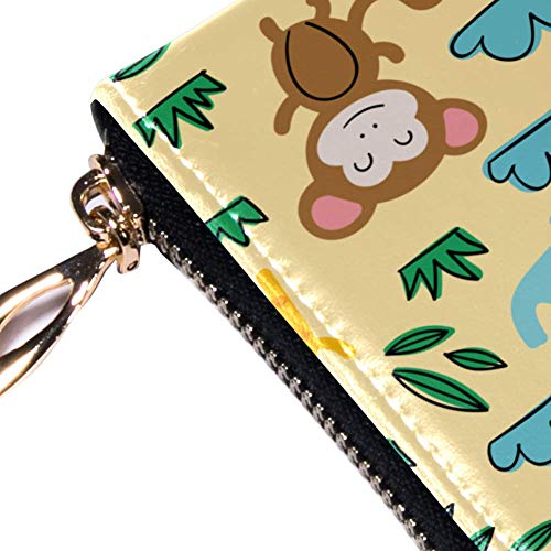 Monedero y Cartera con Cremallera para Mujer, diseño de Parque de Atracciones, Bolso de Viaje de Piel, Organizador de Tarjetas, Carteras Color 2 8.07x1x4.53 in